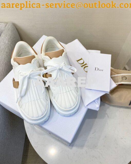 Replica DiorID Sneaker White Rubber and Calfskin KCK278 with Nude 3