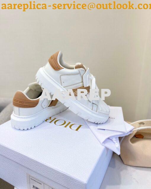 Replica DiorID Sneaker White Rubber and Calfskin KCK278 with Nude 4