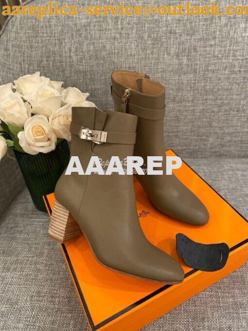 Replica Hermes Saint Germain Ankle Boot H202257 Taupe 5