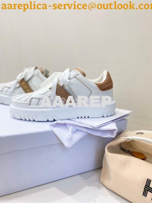 Replica DiorID Sneaker White Rubber and Calfskin KCK278 with Nude 5