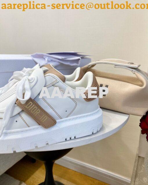 Replica DiorID Sneaker White Rubber and Calfskin KCK278 with Nude 6