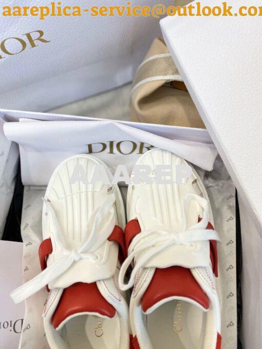 Replica DiorID Sneaker White Rubber and Calfskin KCK278 with Red 5