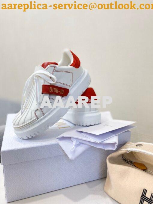 Replica DiorID Sneaker White Rubber and Calfskin KCK278 with Red 6