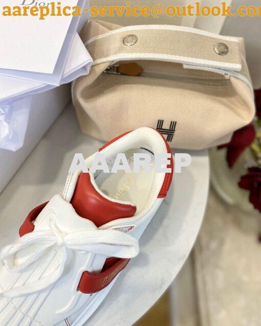 Replica DiorID Sneaker White Rubber and Calfskin KCK278 with Red 7