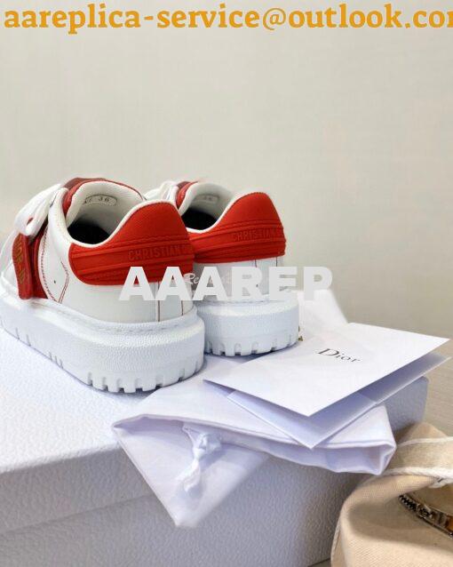 Replica DiorID Sneaker White Rubber and Calfskin KCK278 with Red 8