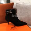 Replica Hermes Izmir Sandals in Epsom Calfskin H181403 Black Blanc 10