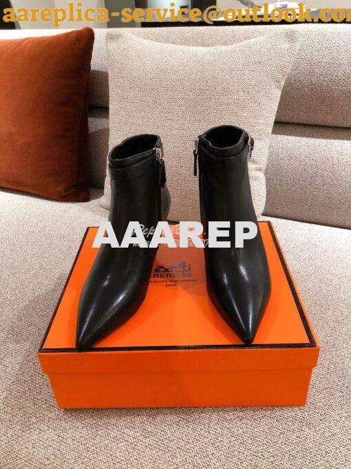 Replica Hermes Blanche Ankle Boot in Goatskin with Hapi rhinestones Bu 3