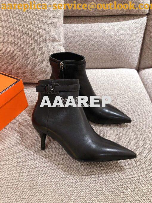 Replica Hermes Blanche Ankle Boot in Goatskin with Hapi rhinestones Bu 6