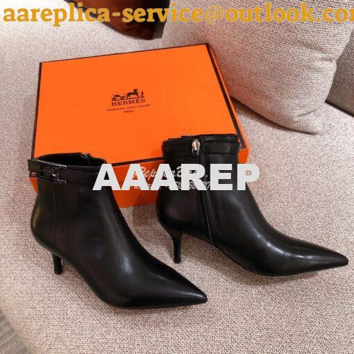 Replica Hermes Blanche Ankle Boot in Goatskin with Hapi rhinestones Bu 7