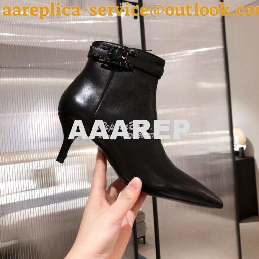 Replica Hermes Blanche Ankle Boot in Goatskin with Hapi rhinestones Bu 8