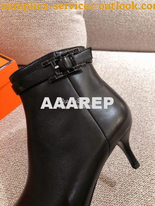 Replica Hermes Blanche Ankle Boot in Goatskin with Hapi rhinestones Bu 10