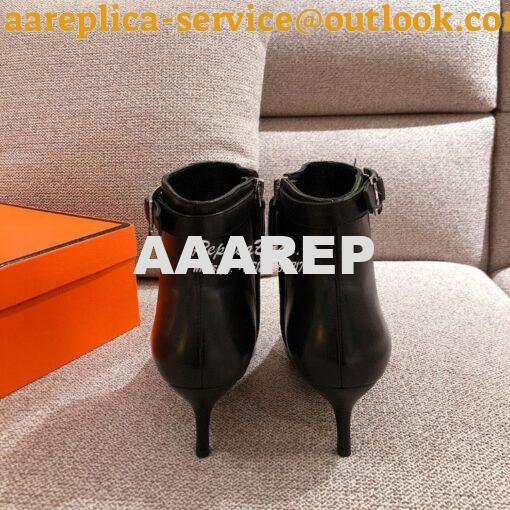 Replica Hermes Blanche Ankle Boot in Goatskin with Hapi rhinestones Bu 11