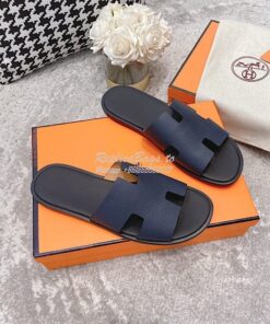 Replica Hermes Izmir Sandals in Epsom Calfskin H181403 Navy Black 2