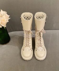 Replica Dior D-Trap Ankle Boot White Matte Calfskin KDI601