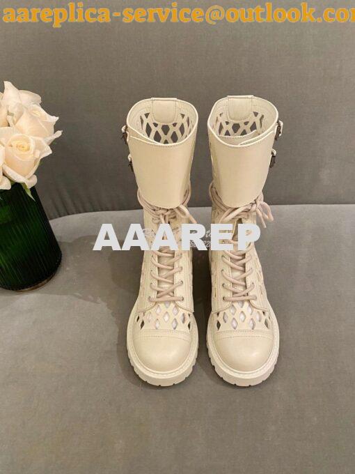 Replica Dior D-Trap Ankle Boot White Matte Calfskin KDI601