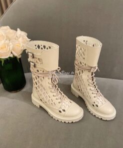 Replica Dior D-Trap Ankle Boot White Matte Calfskin KDI601 2