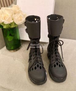 Replica Dior D-Trap Ankle Boot Black Matte Calfskin KDI601