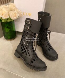 Replica Dior D-Trap Ankle Boot Black Matte Calfskin KDI601 2