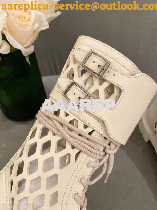 Replica Dior D-Trap Ankle Boot White Matte Calfskin KDI601 7