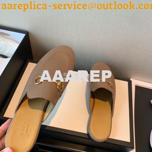 Replica Gucci Princetown Leather Slipper 423513 Brown 7