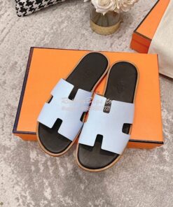 Replica Hermes Izmir Sandals in Epsom Calfskin H181403 Baby blue