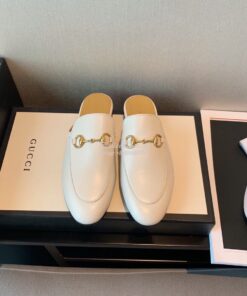 Replica Gucci Princetown Leather Slipper 423513 White 2