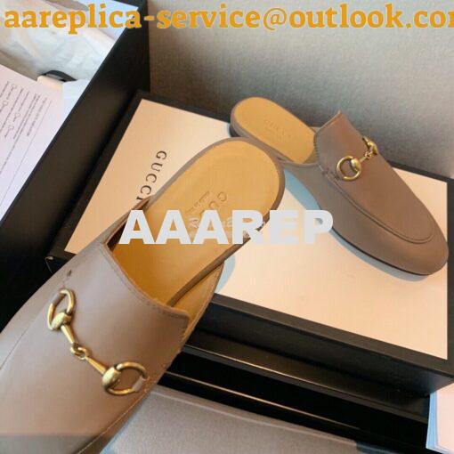 Replica Gucci Princetown Leather Slipper 423513 Brown 9