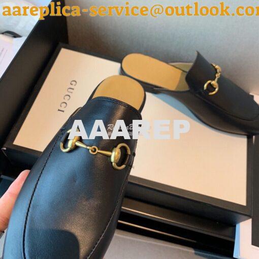 Replica Gucci Princetown Leather Slipper 423513 Black 7