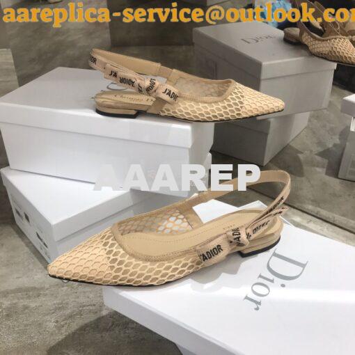 Replica Dior J'adior Ballerina Flat & Slingback Pumps Nude Mesh 3