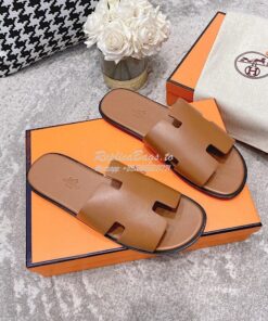 Replica Hermes Izmir Sandals in Smooth Calfskin H181403 Brown 2