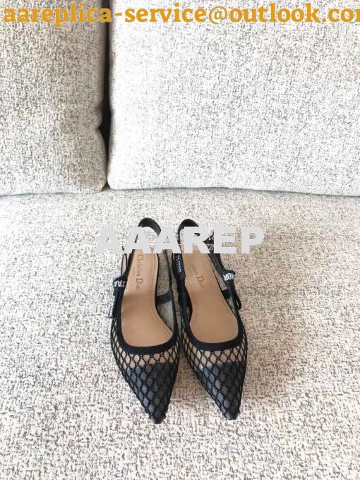 Replica Dior J'adior Ballerina Flat & Slingback Pumps Black Mesh 2