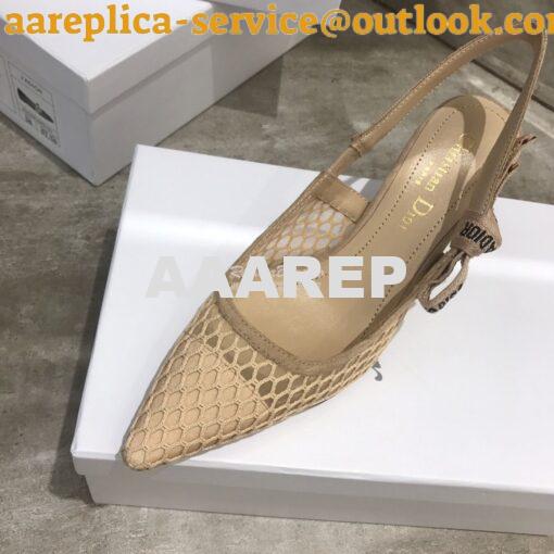 Replica Dior J'adior Ballerina Flat & Slingback Pumps Nude Mesh 9