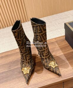 Replica Fendi Fendace FF Jacquard Short Boots 1A03184