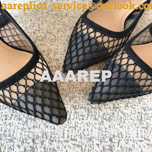 Replica Dior J'adior Ballerina Flat & Slingback Pumps Black Mesh 6