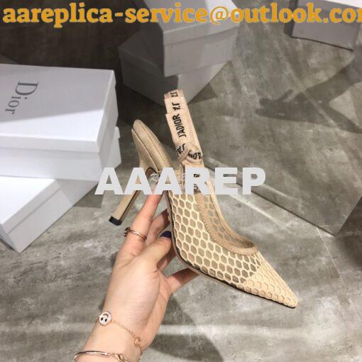 Replica Dior J'adior Ballerina Flat & Slingback Pumps Nude Mesh 13