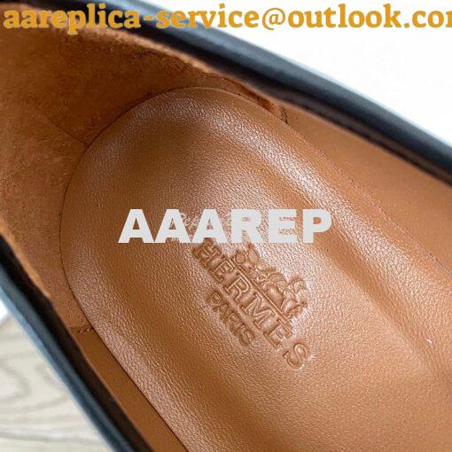 Replica Hermes Mocassins Colette in Calfskin H211041Z Black 6