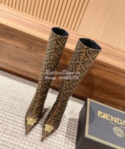 Replica Fendi Fendace FF Jacquard Boots 1A03185 2