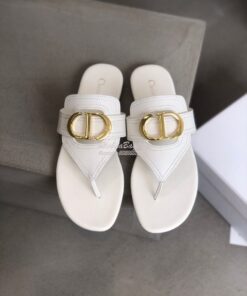 Replica Dior 30 Montaigne Flat Thong KCQ386 White 2