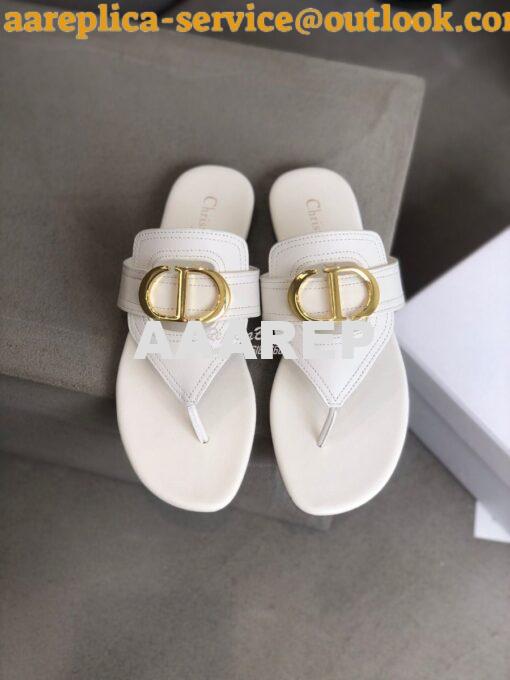 Replica Dior 30 Montaigne Flat Thong KCQ386 White 2