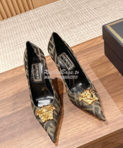 Replica Fendi Fendace FF Jacquard Pumps 1A03185