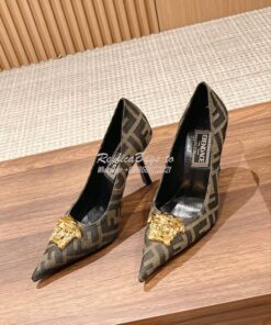 Replica Fendi Fendace FF Jacquard Pumps 1A03185 2