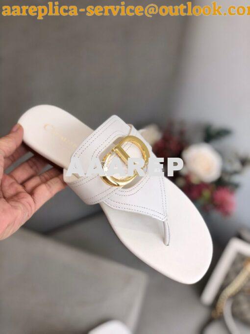 Replica Dior 30 Montaigne Flat Thong KCQ386 White 6