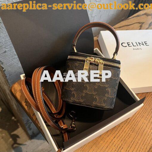 Replica Celine Mini Vanity Case In Triomphe Canvas And Calfskin 10J762