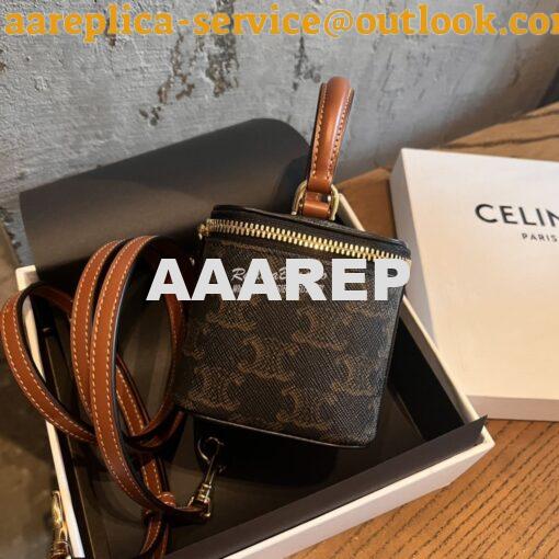 Replica Celine Mini Vanity Case In Triomphe Canvas And Calfskin 10J762 2