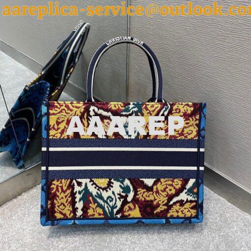 Replica Dior Book Tote bag in Blue Multicolor Dior Paisley Embroidery 13