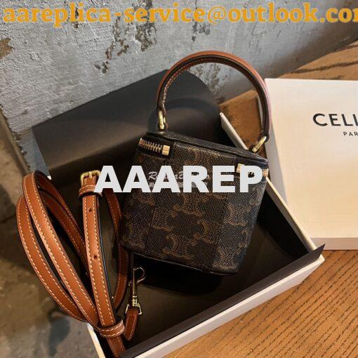 Replica Celine Mini Vanity Case In Triomphe Canvas And Calfskin 10J762 6