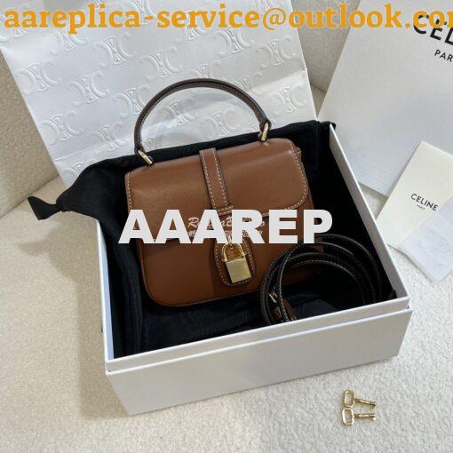 Replica Celine Mini Tabou In Smooth Calfskin 10L343 Tan 2