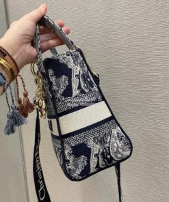 Replica Dior Medium Lady D-Lite Bag Blue Toile de Jouy Reverse Embroid 2