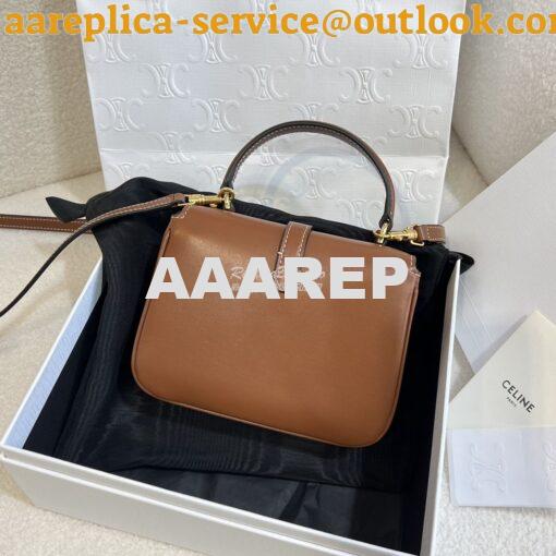 Replica Celine Mini Tabou In Smooth Calfskin 10L343 Tan 6