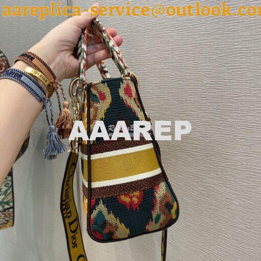 Replica Dior Medium Lady D-Lite Bag Yellow Multicolor Dior Paisley Emb 2